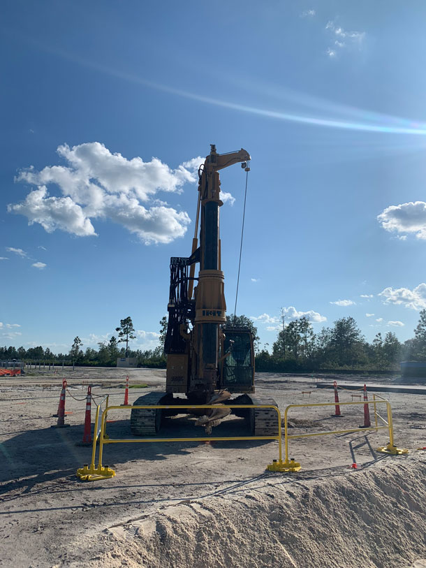 drill rig at construction site